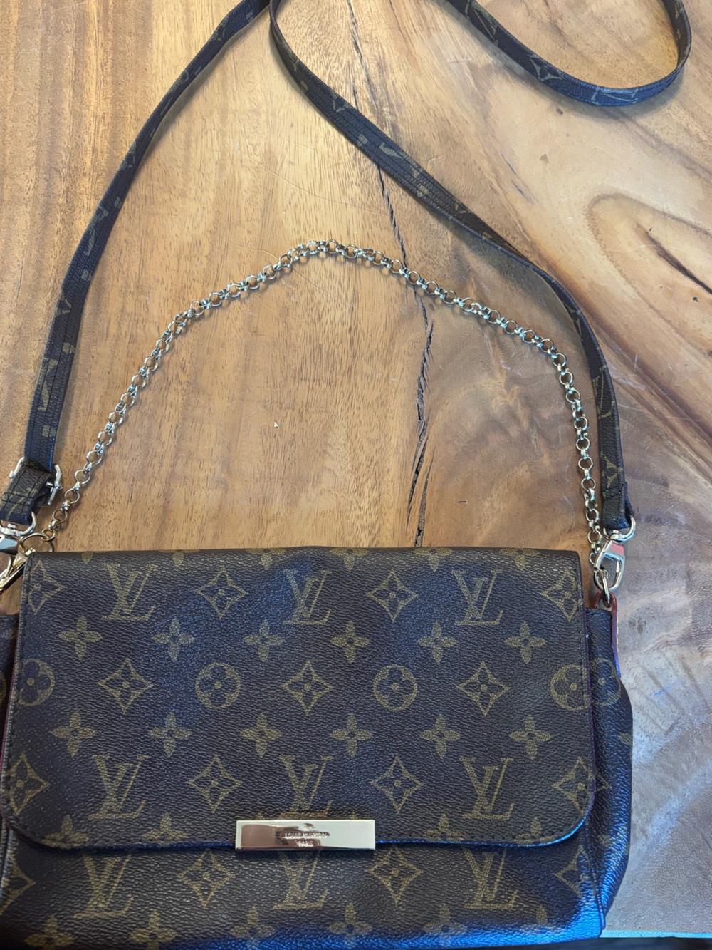 Louis Vuitton Monogram Canvas Crossbody in Brown with Gold Hardware